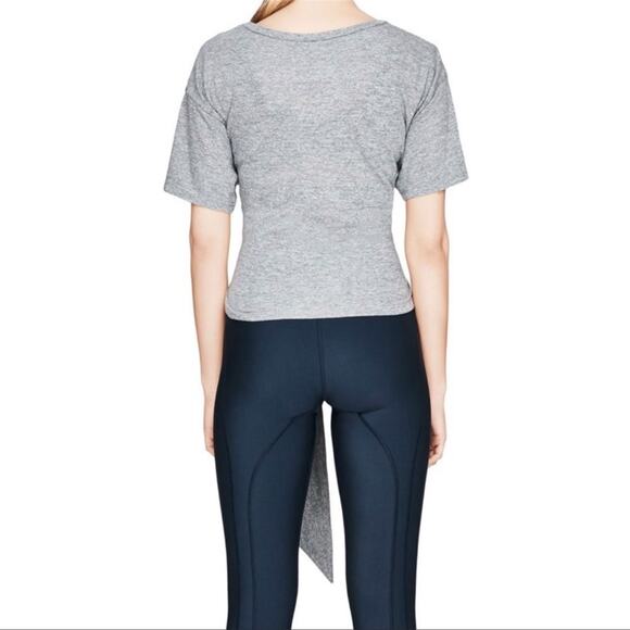 Jonathan Simkhai x Carbon38 Short Sleeve Tie Waist T-shirt Size S in Gray - Picture 4 of 11